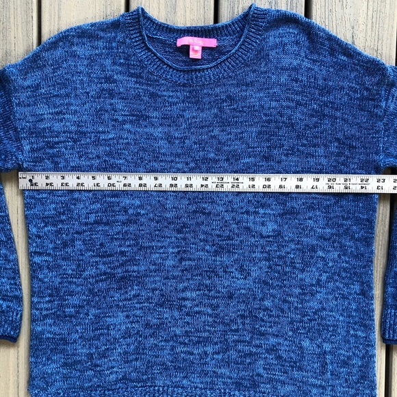 Lilly Pulitzer Vibrant Blue Long Sleeve Crew Neck Cotton Sweater Size XL - Picture 4 of 8